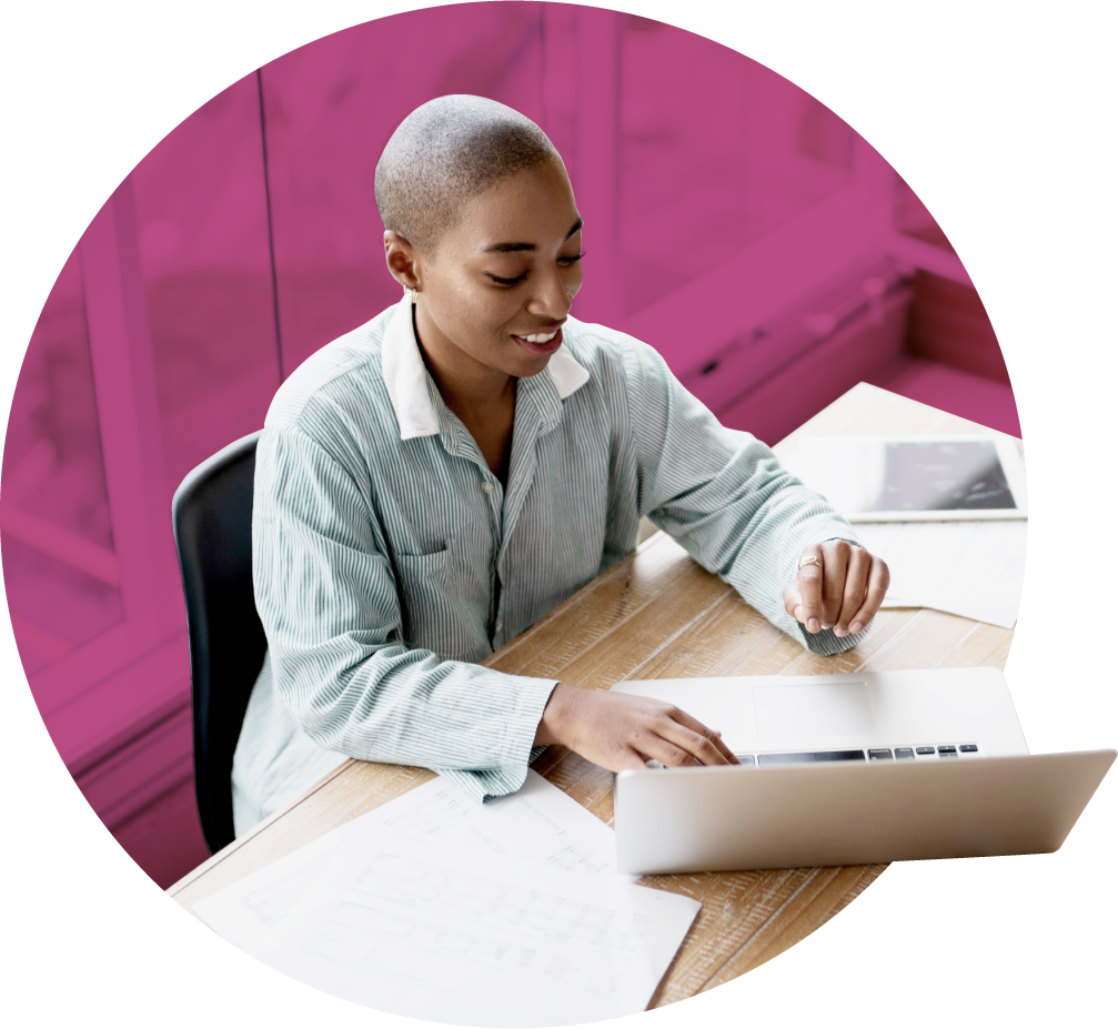 Business woman working at desk