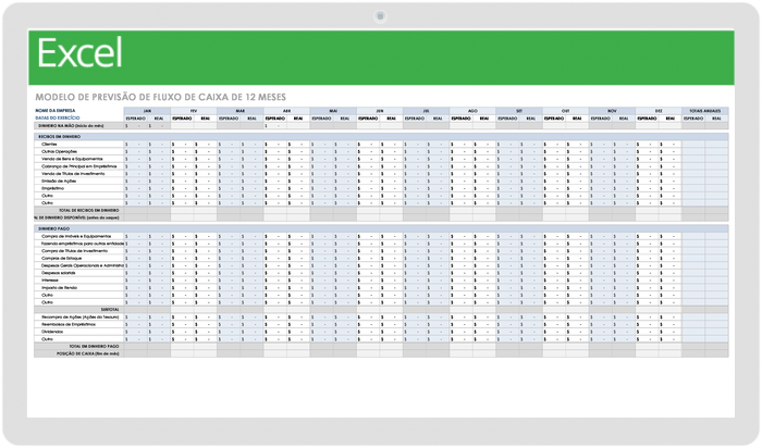 12 Month Cash Flow Forecast - PT