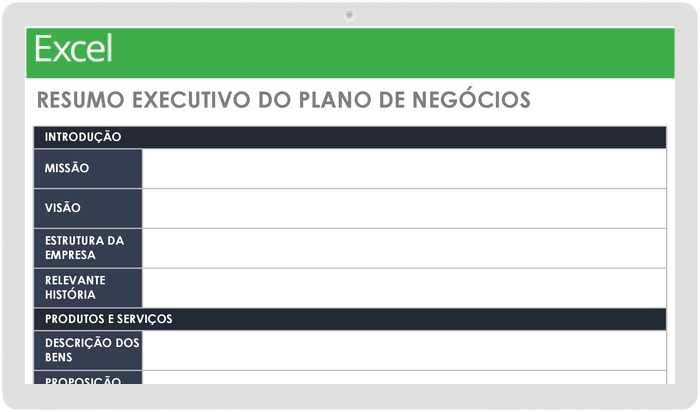  Modelo de Resumo Executivo de Plano de Negócios