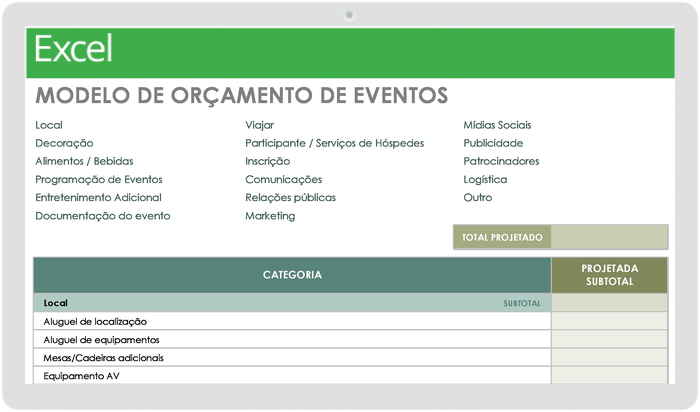  Modelo de orçamento de evento