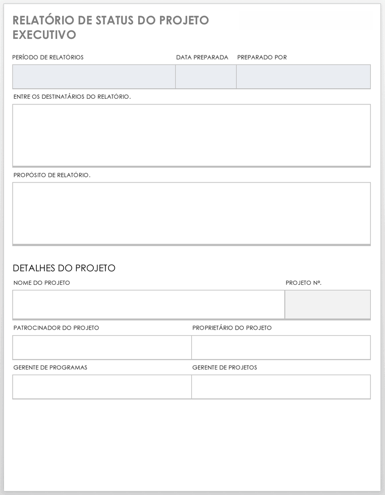  Modelo de relatório de status de projeto executivo