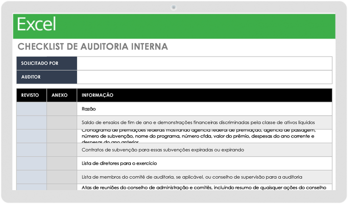 Lista de Verificação de Auditoria Interna