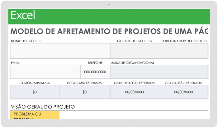  Modelo de Carta de Projeto de Uma Página