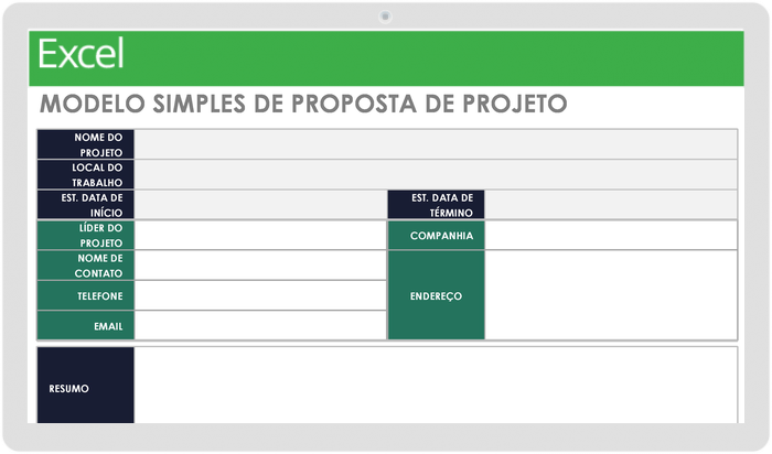 Modelo de proposta de projeto simples