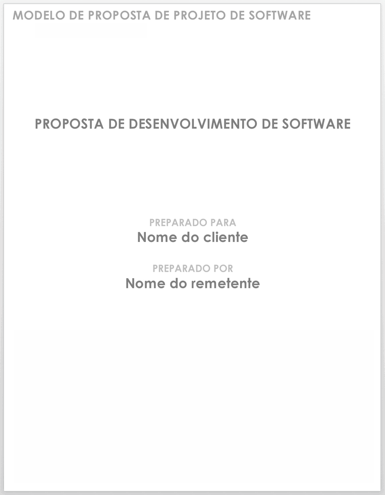 Modelo de Proposta de Projeto de Software