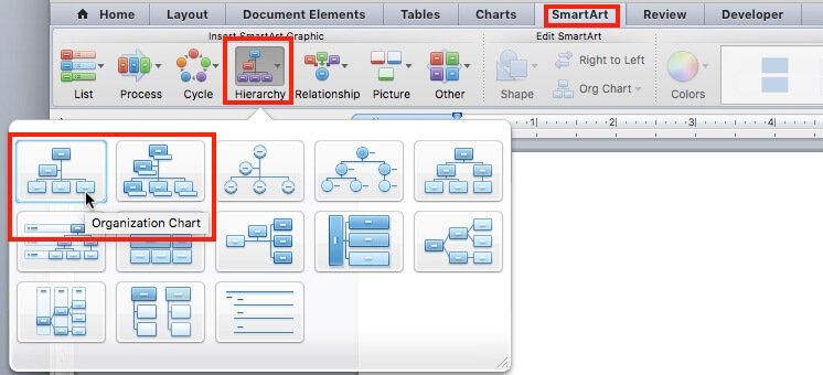 easy org charts word create chart